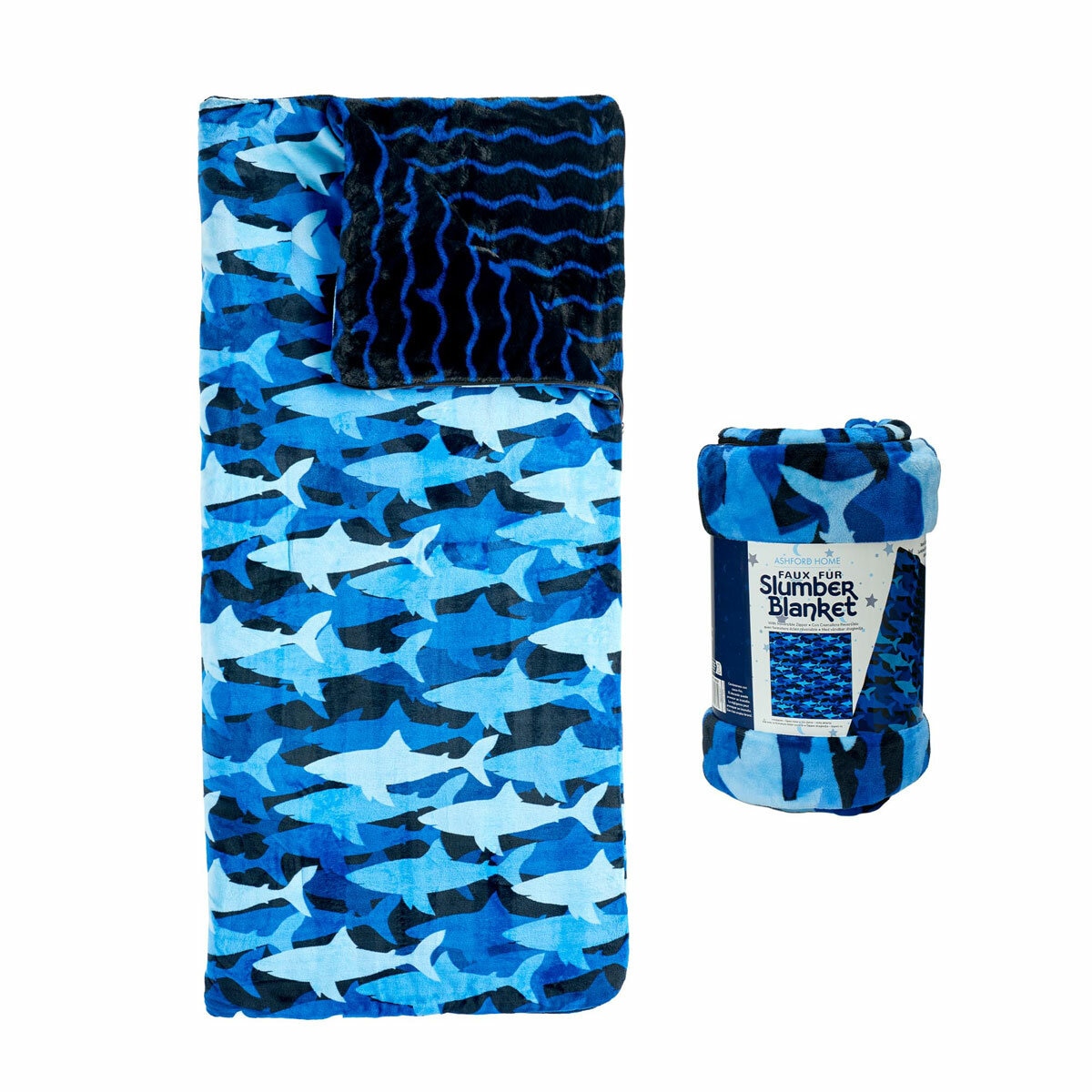 Ashford Home Faux Fur Slumber Bag Blanket in 4 Designs, 137 x 142 cm Ashford Home Faux Fur Slumber Bag Blanket in 4 Designs, 137 x 142 cm