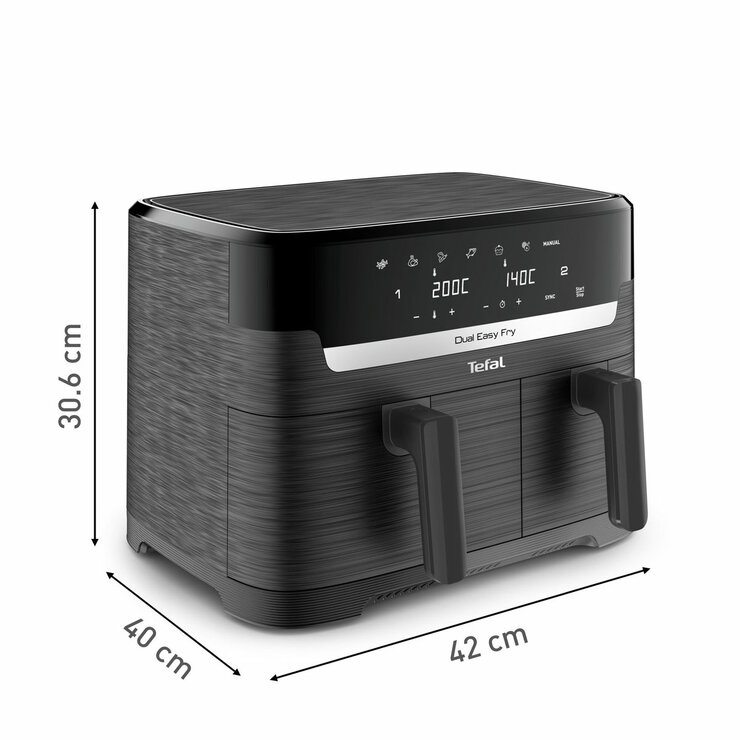 Tefal Easy Fry Dual Air Fryer dimensions
