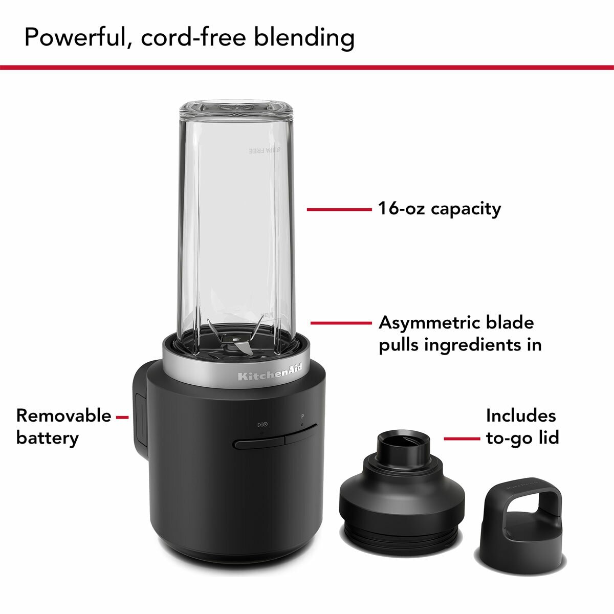 Lifestyle image of KitchenAid Go Cordless Personal Blender's features