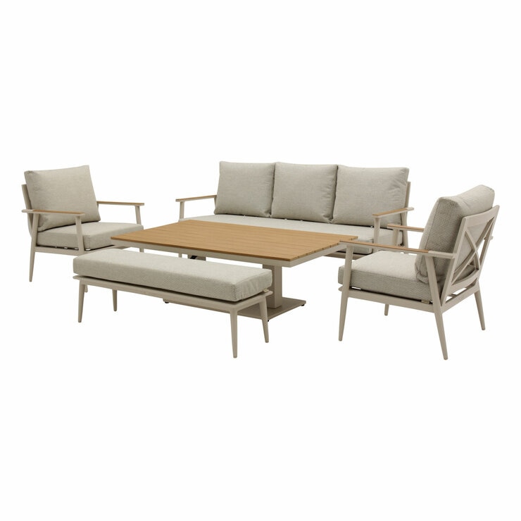 Bramblecrest Wisely 5 Piece Deep Seating Patio Set with Height Adjustable Table