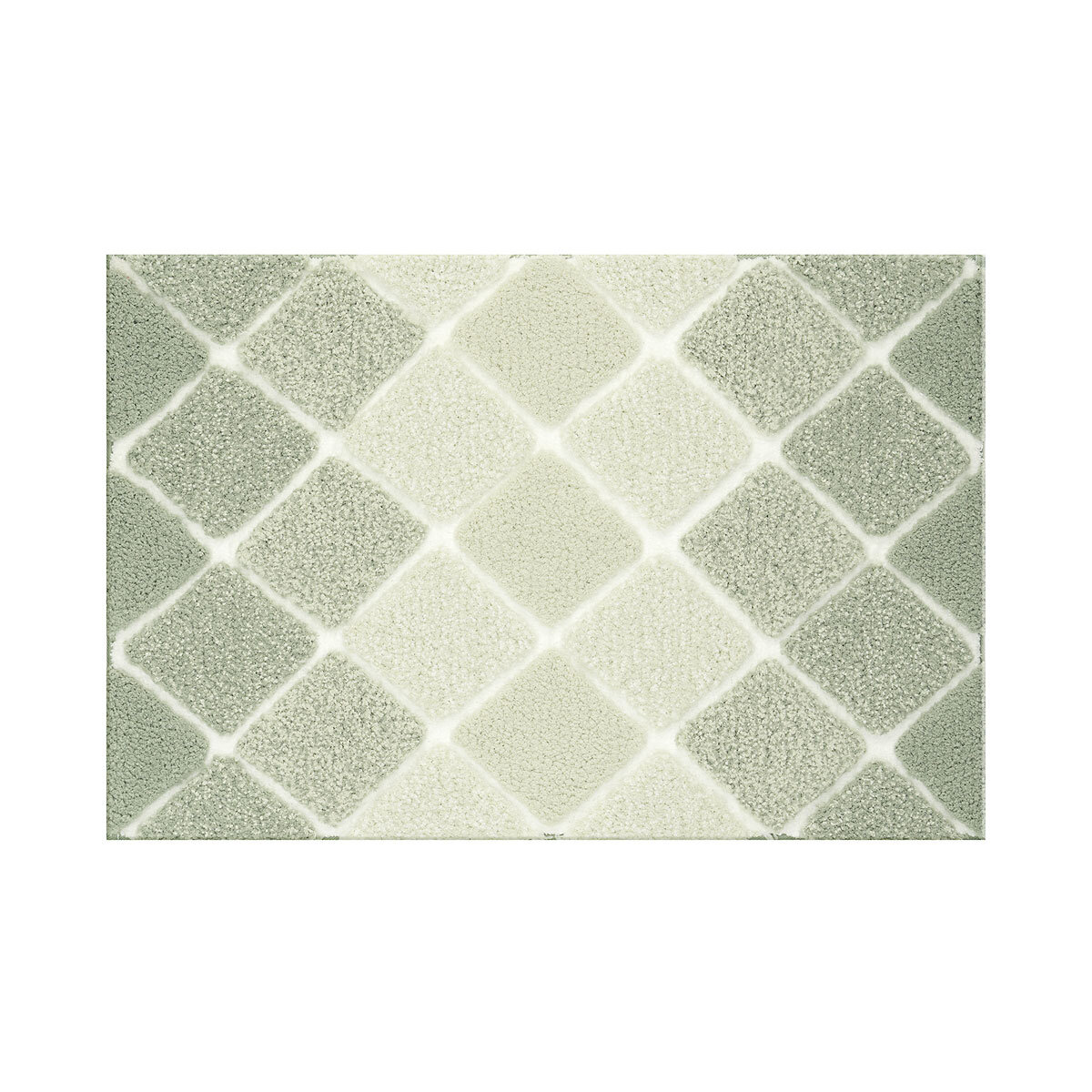 Mon Chateau Diamond Plush Bath Mat in Green, 60 x 91 cm