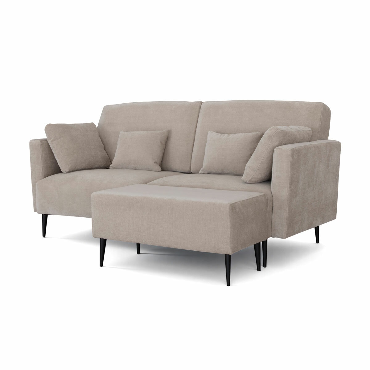 MOONAP Monroe Beige Fabric Footstool