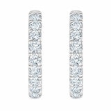 0.50ctw Round Brilliant Cut Diamond Hoop Earrings, 14ct White Gold