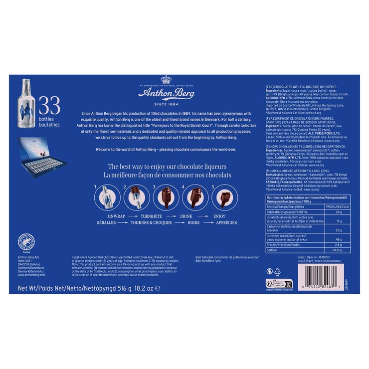 Anthon Berg Liquor Filled Chocolate Bottles, 516g