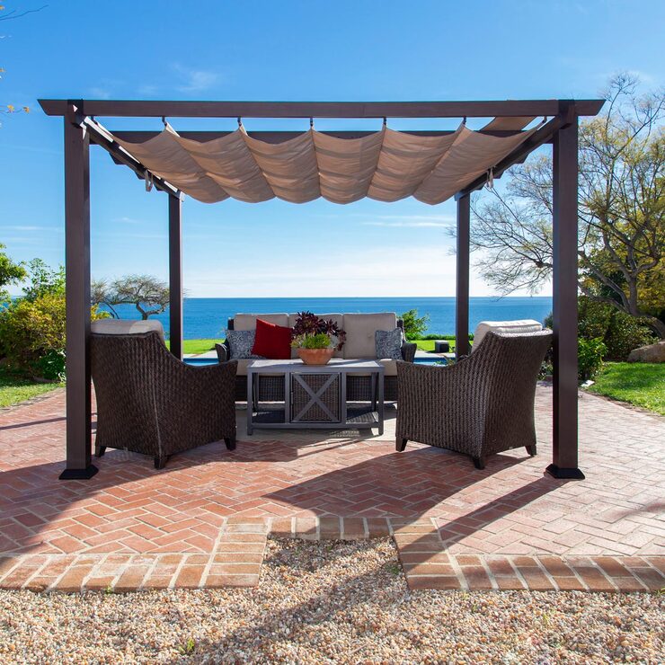 Aluminium Pergola With Canopy Costco, Paragon Outdoor Furniture