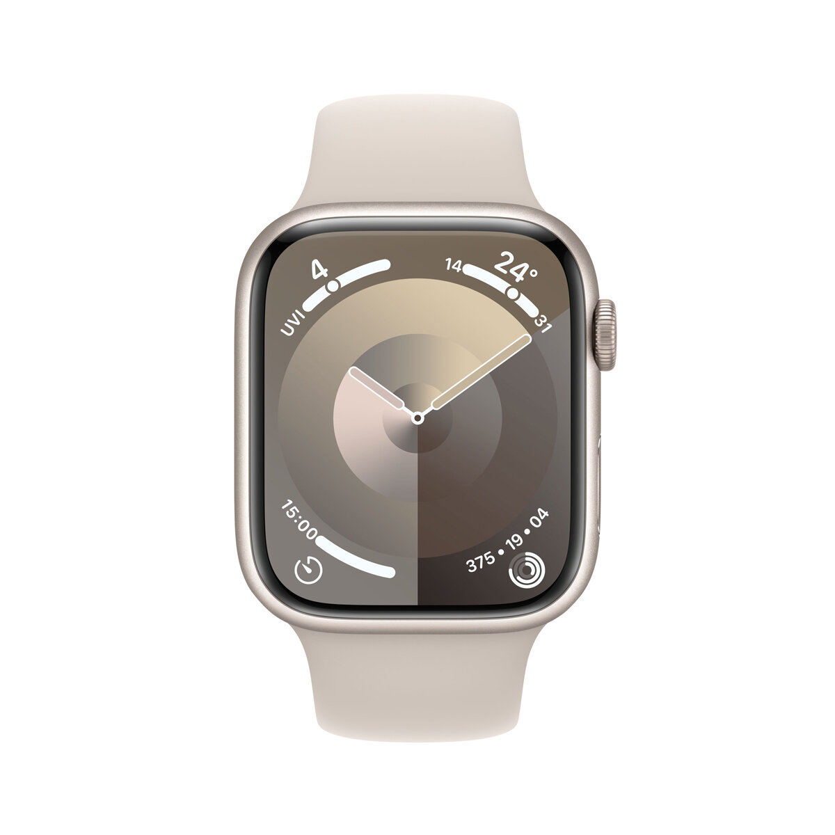 Apple Watch Series 9 Cellular, 45mm Starlight Aluminium Case with Starlight Sport Band S/M, MRM83QA/A