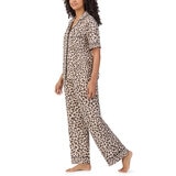 DKNY Ladies Notch Collar 3 Piece PJ Set in Cheetah