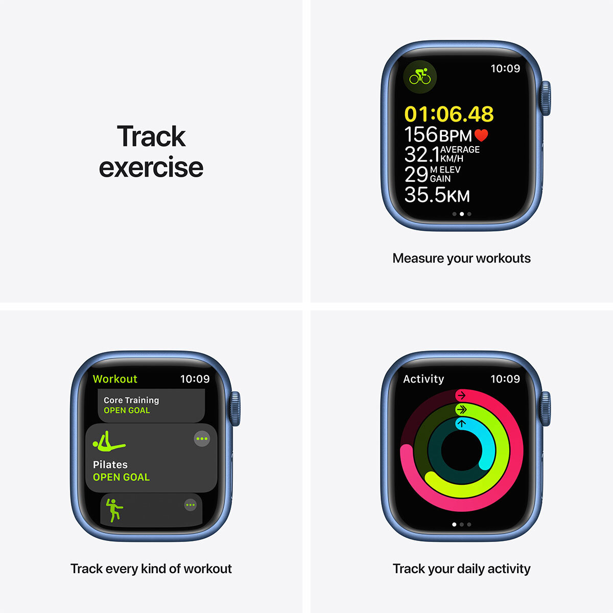 Buy Apple Watch Series 7 GPS + Cellular, 41mm Blue Aluminium Case with Abyss Blue Sport Band, MKHU3B/A at costco.co.uk
