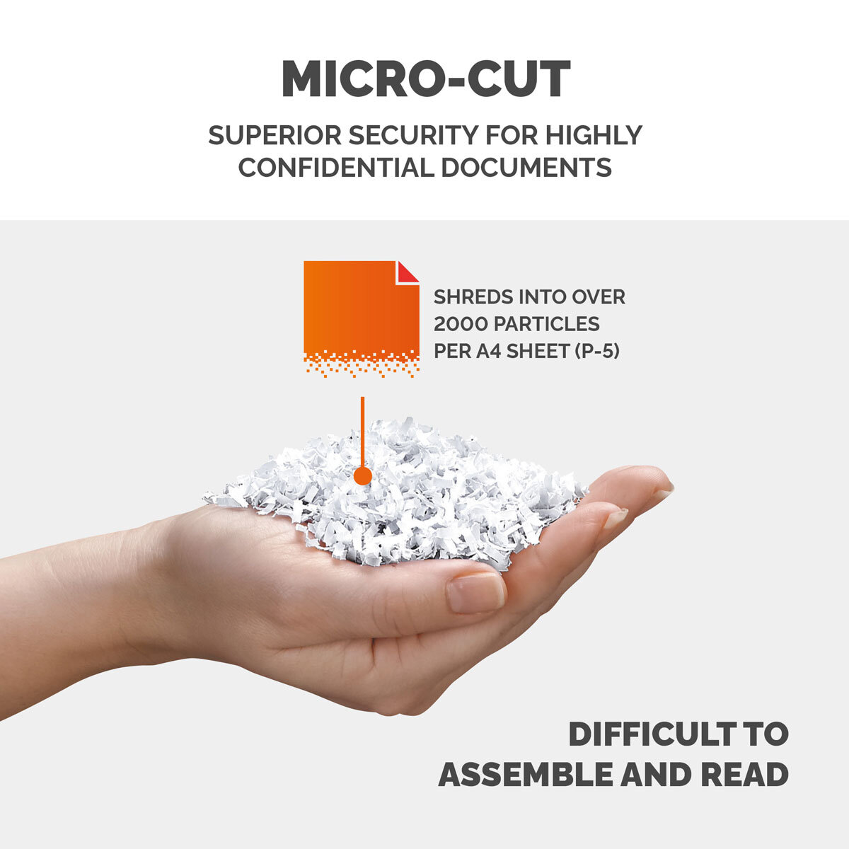 Fellowes Powershred 450M Micro Cut Shredder 9 Sheet Infographic Image