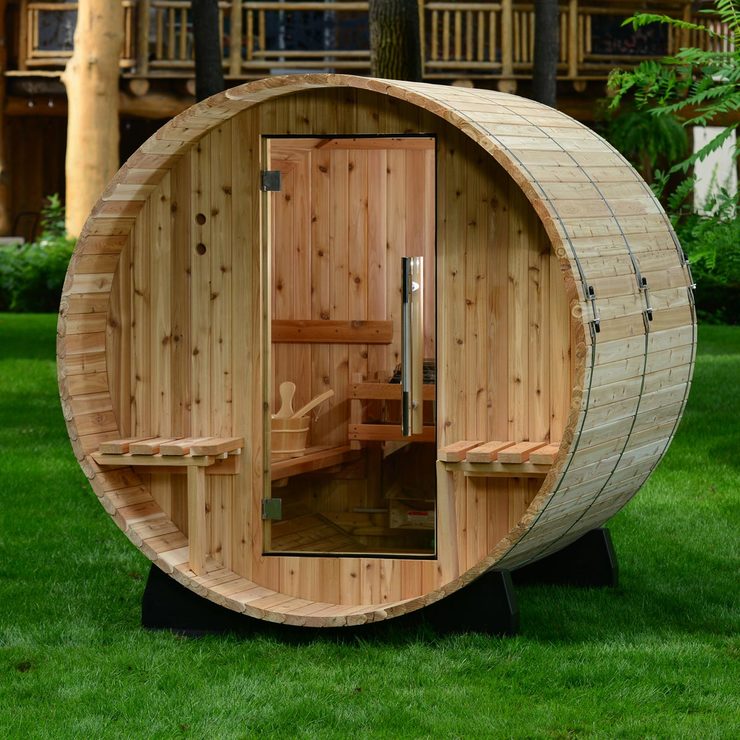 Almost Heaven Hudson 4 Person Barrel Steam Sauna Delivered and