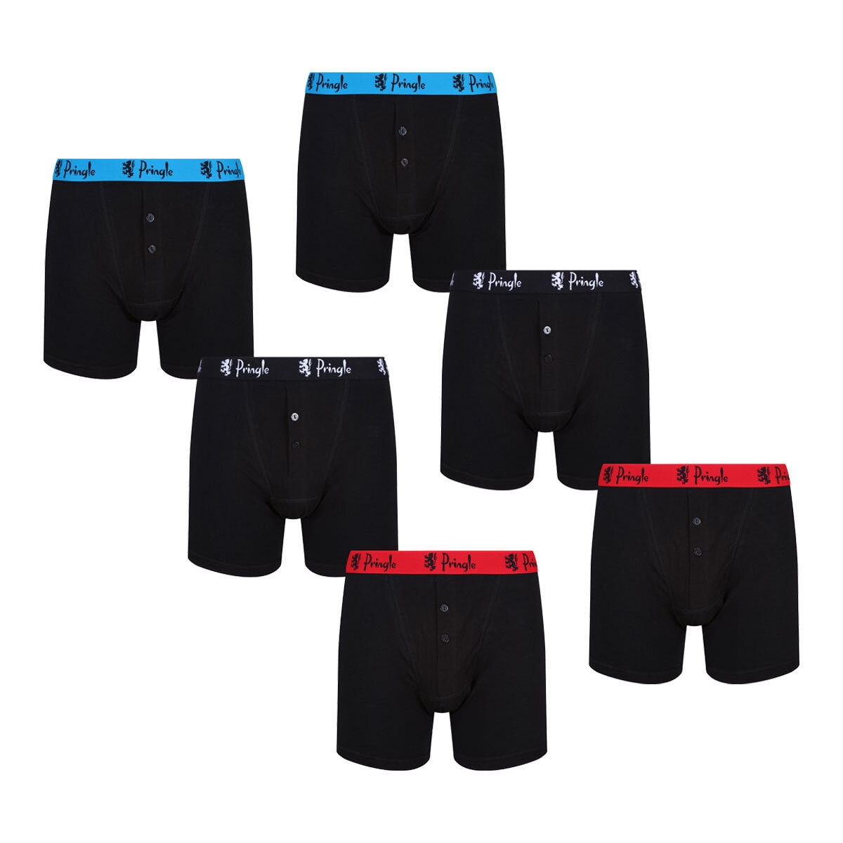 Pringle 2 x 3 Pack William Men s Button Boxer Shorts in B