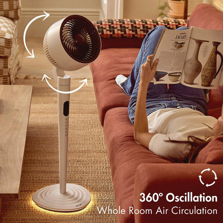Aircraft Air Lume Pedestal Fan 360 degrees whole room air circulator