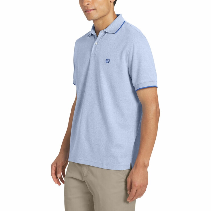Chaps Men's Birdseye Pique Polo Shirt in Blue