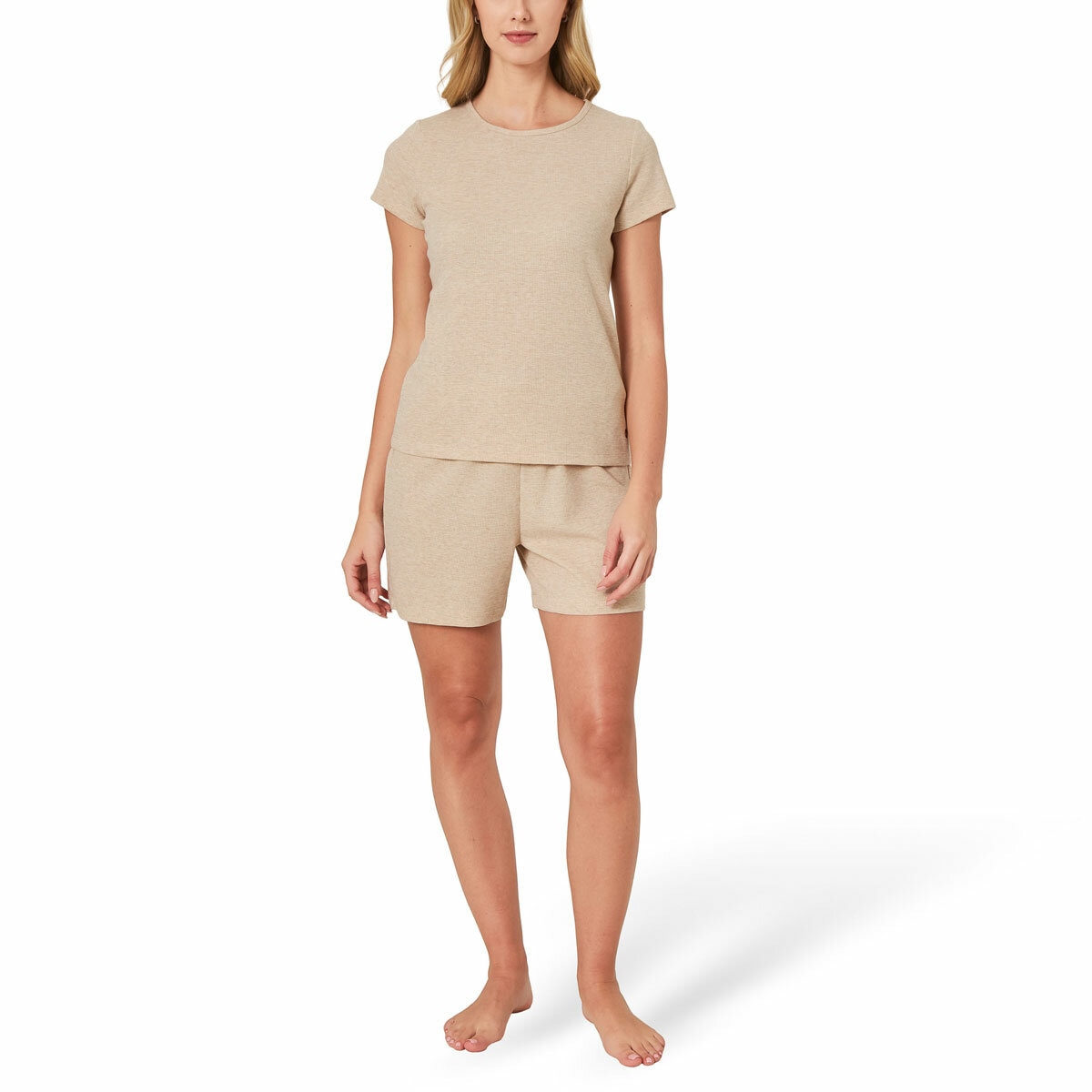 Well + Home Ladies 3 Piece Waffle Lounge Set in Brown