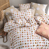 Polka Pink & Sand Cotton 3 Piece Bed Set in 3 Sizes