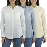 Jachs Ladies Linen Long Sleeve Shirt