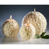 Amelia Amour 21cm Rose Ball Unscented Candle with Mirror Plate in Cream
