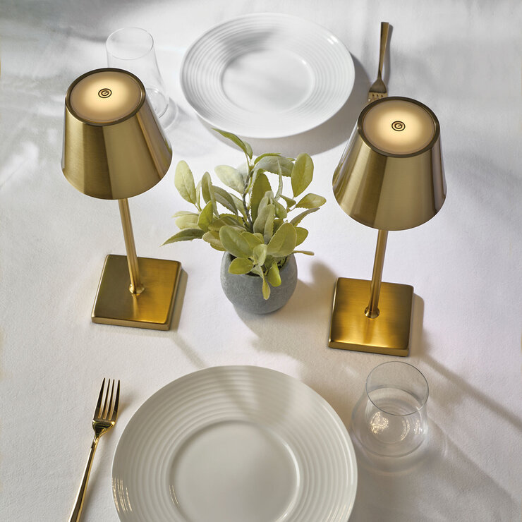 Mikasa Rechargeable Lamps in Gold Mikasa Rechargeable Lamps in Gold