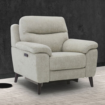 Grace Mink Fabric Power Reclining Armchair