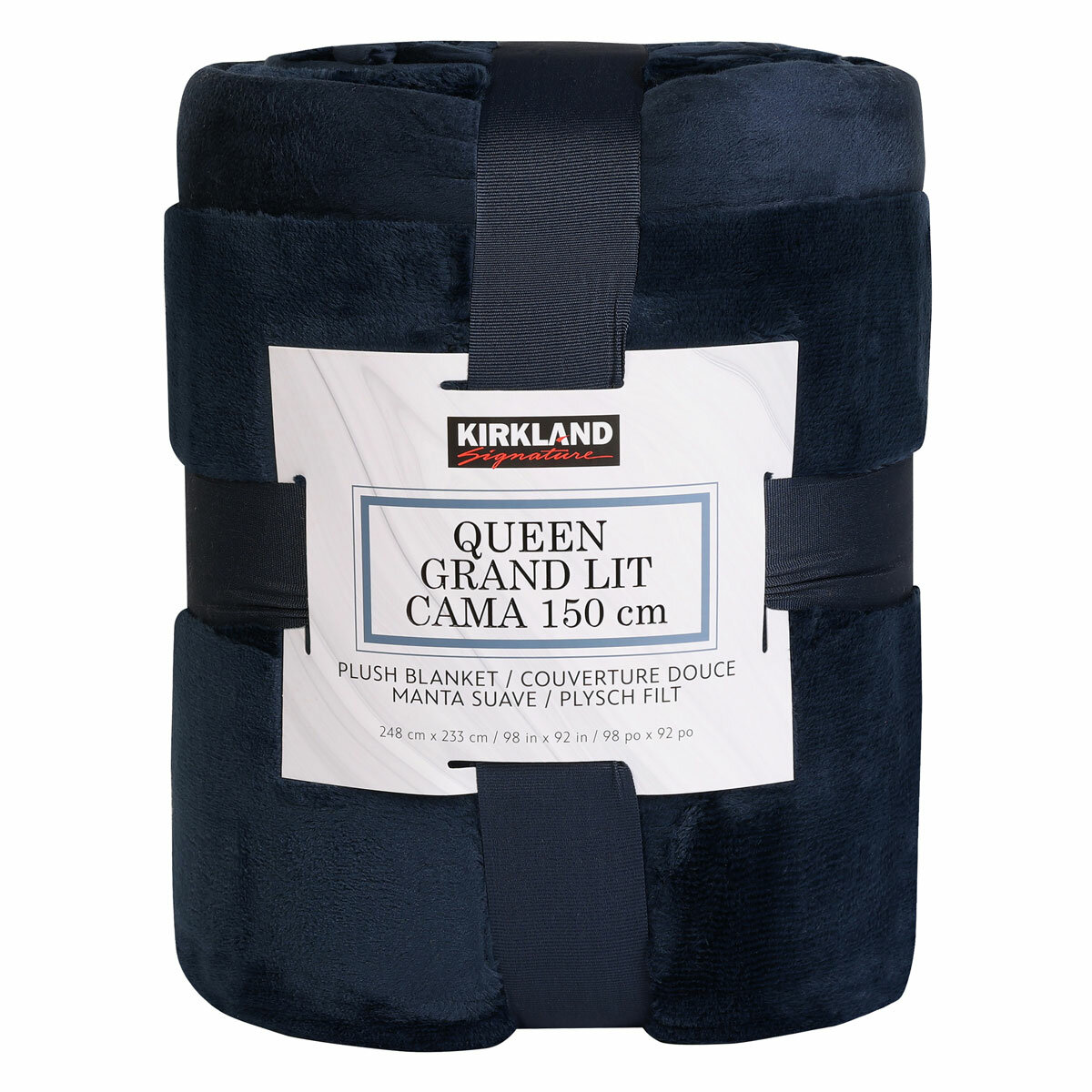 Kirkland Signature Navy Queen Plush Blanket, 248 x 223 cm Kirkland Signature Navy Queen Plush Blanket, 248 x 223 cm