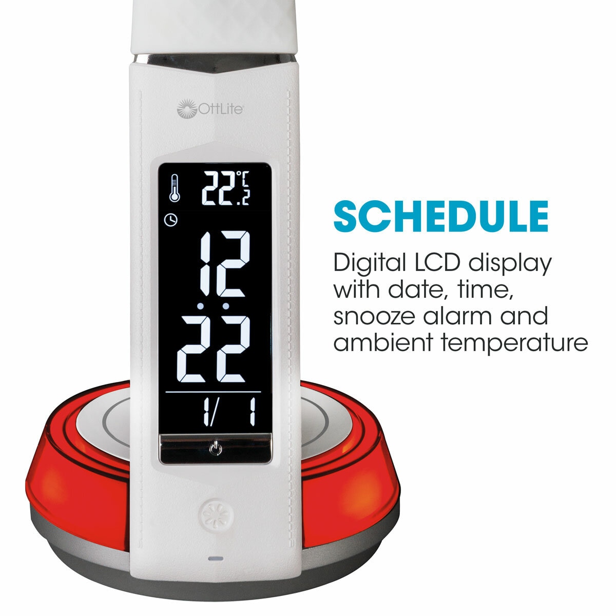 OttLite Wireless Charging LED Table Lamp in White