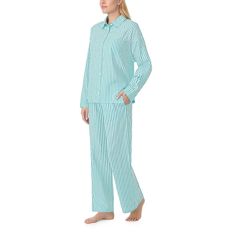 DKNY Ladies Cotton Blend Pyjama Set in Mint