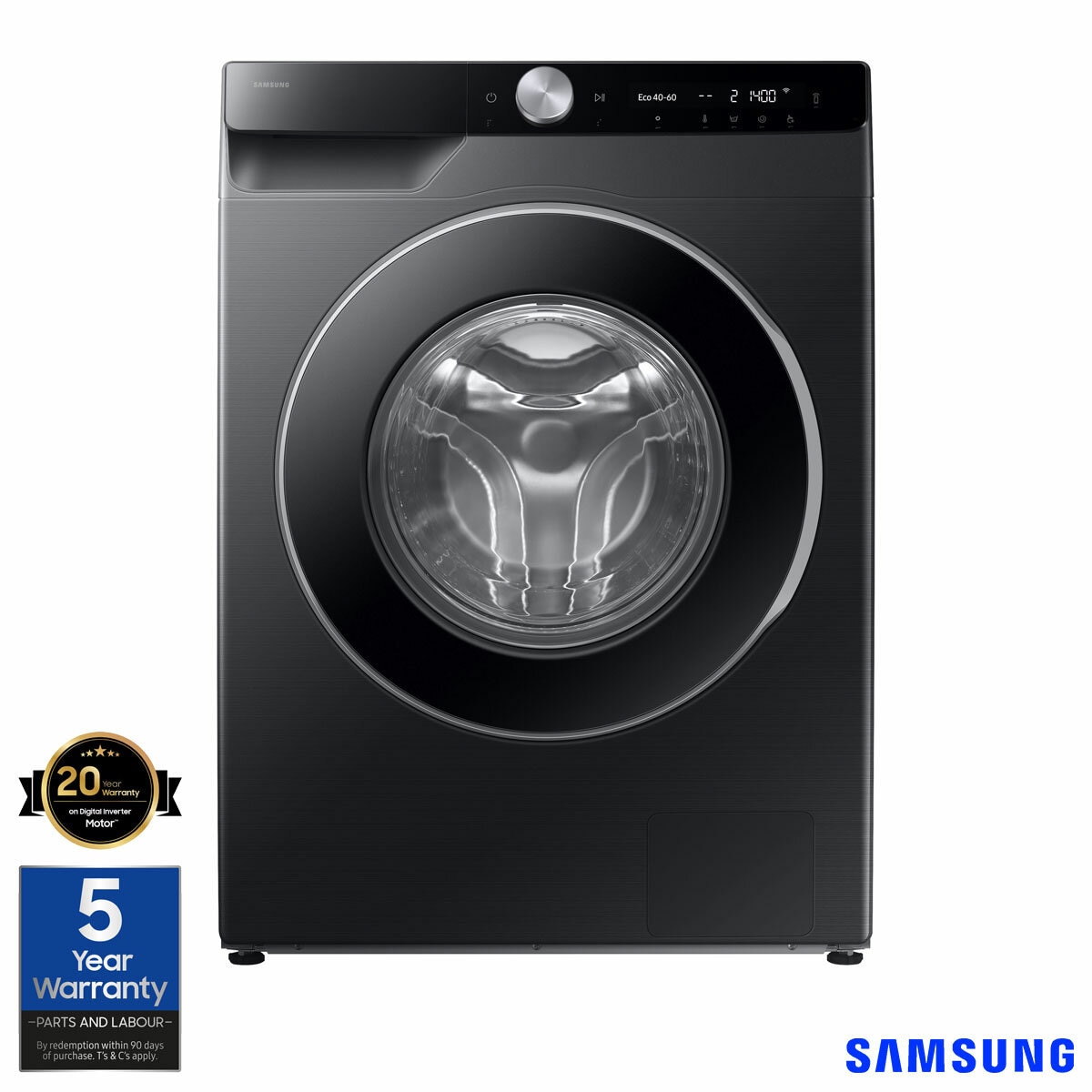 Samsung Series 6 WW90DG6U85LBU1 Washing Machine, A Rated in Black
