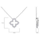 0.38ctw Round Brilliant Cut Diamond Quatrefoil Pendant, 18ct White Gold