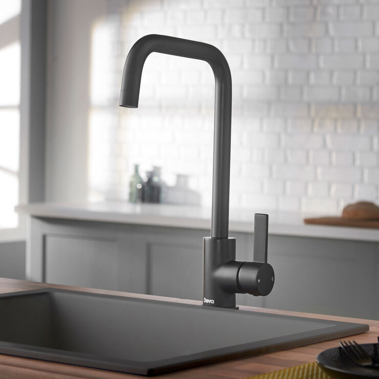 Deva Ashworth Kitchen Sink Mixer Tap In Matte Black, Model ASH104BK Deva Ashworth Kitchen Sink Mixer Tap In Matte Black, Model ASH104BK