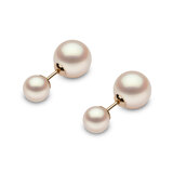 6-6.5mm and 9-9.5mm Cultured Freshwater White Pearl Duet Earrings, 18ct Yellow Gold