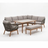 Bramblecrest Helsinki 4 Piece L-Shaped Patio Dining Set Bramblecrest Helsinki 4 Piece L-Shaped Patio Dining Set