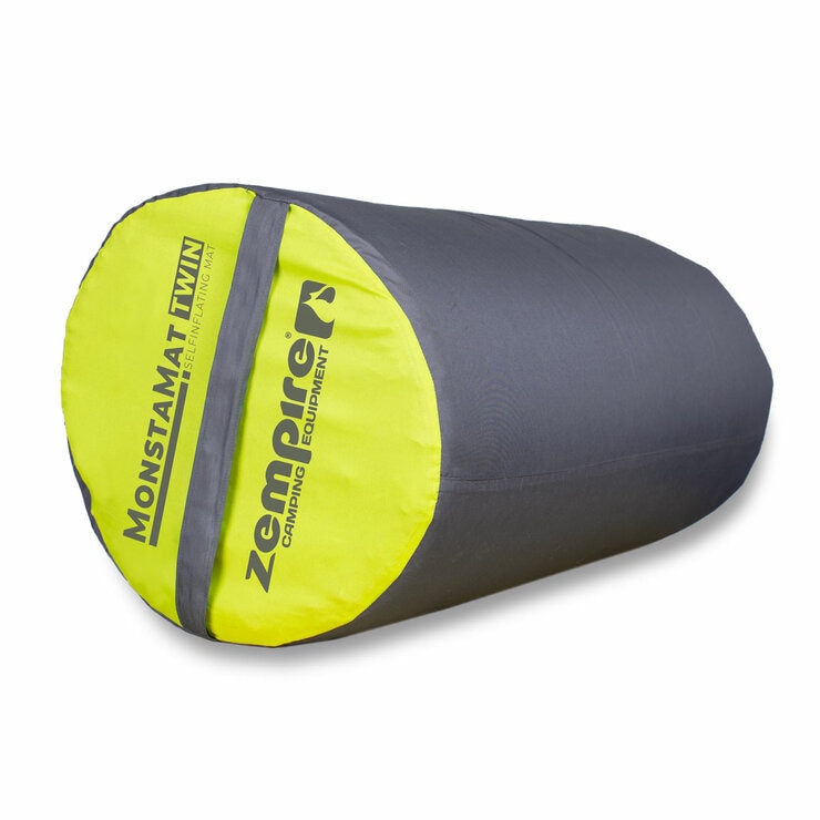 Studio image of mattress inside a carry bag