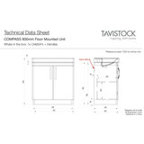 Tavistock Curve 800mm Floor Mounted 2 Door Vanity Unit in White