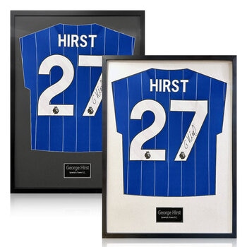 George Hirst Signed Framed Ipswich Town Football Shirt in 2 Options: White or Black Mount