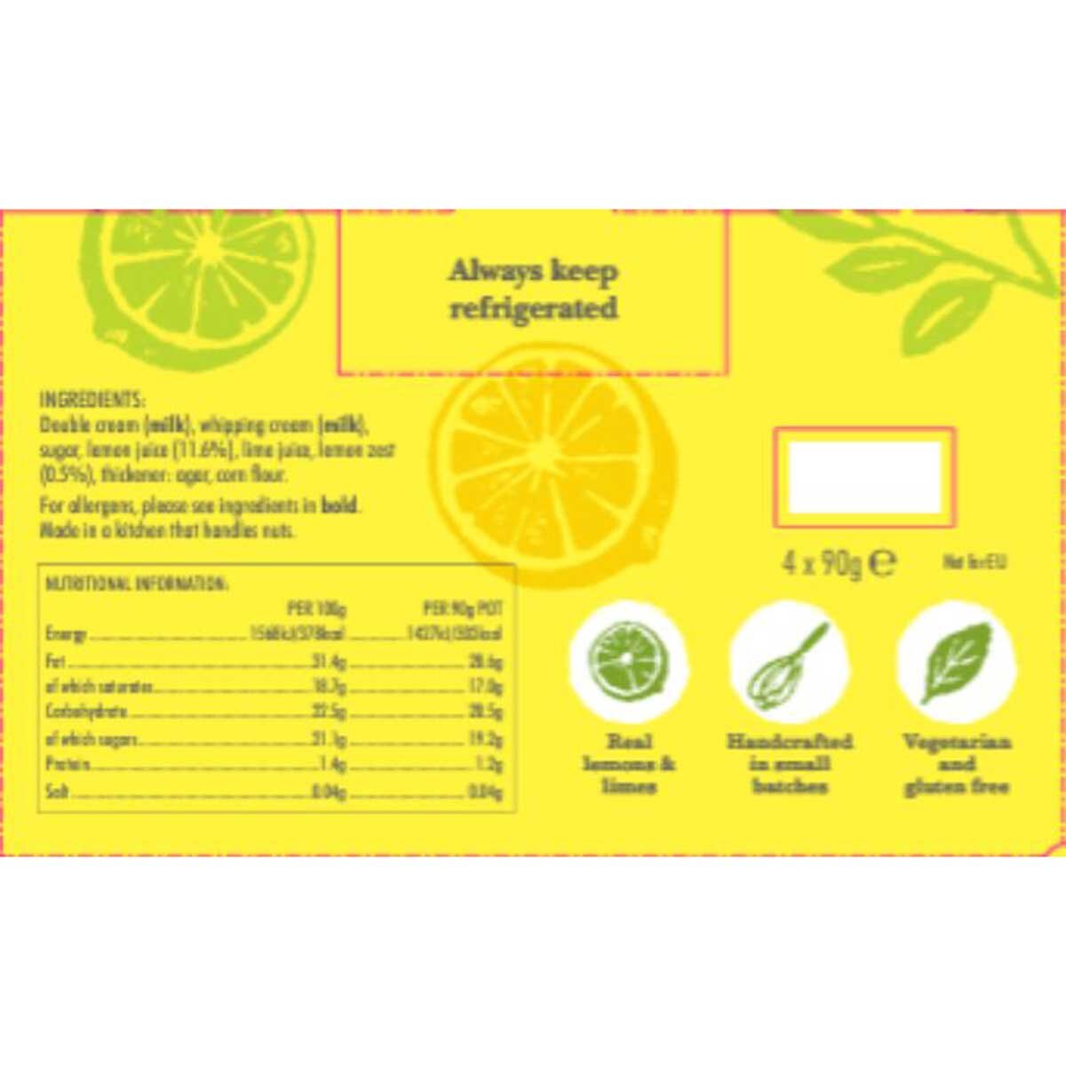 Pots & Co Lemon & Lime Possets, 4 x 91g