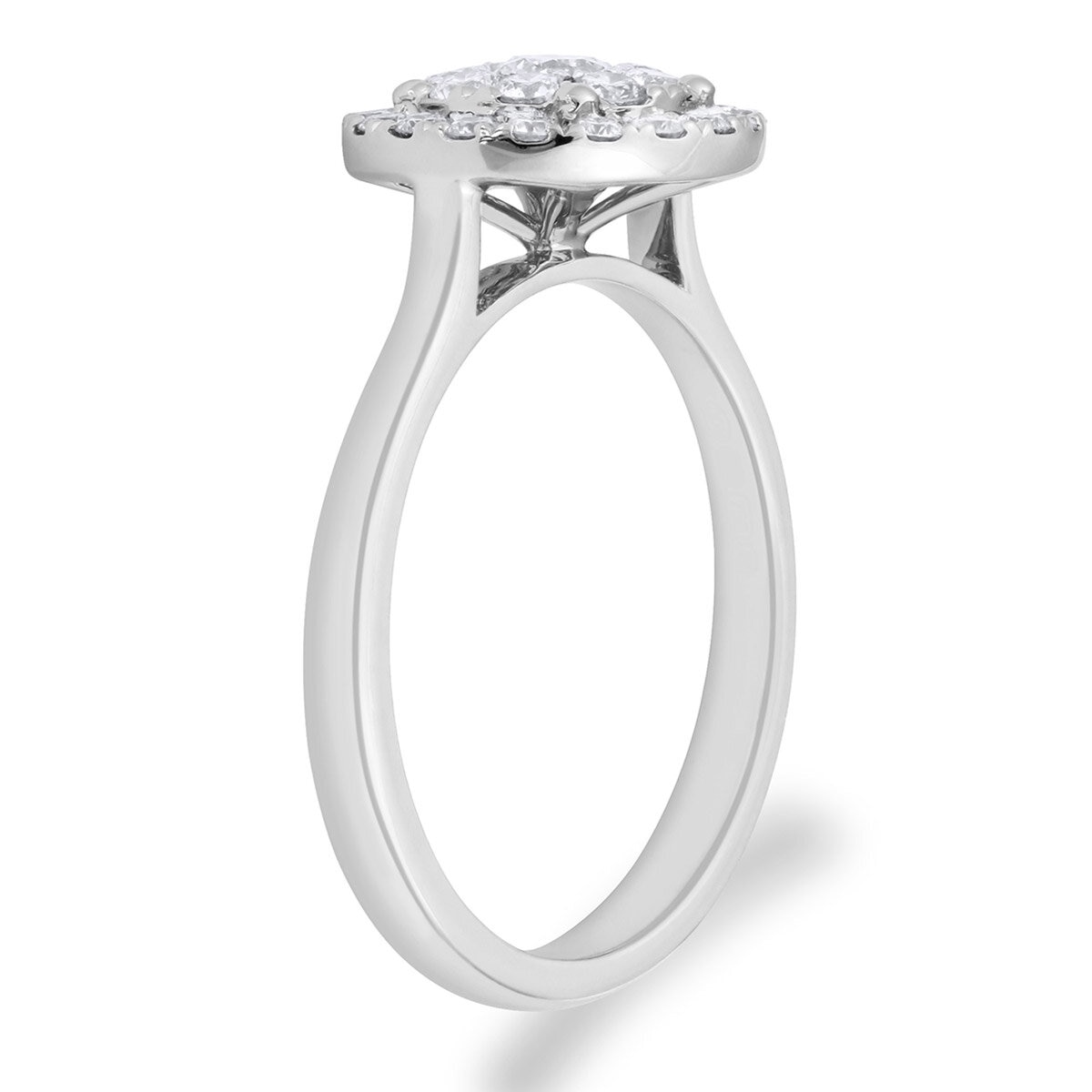 0.62ctw Round Brilliant Cut Diamond Ring, 18ct White Gold
