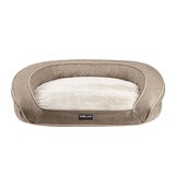 Kirkland Signature Slope Couch Dog Bed, Tan with Faux Fur