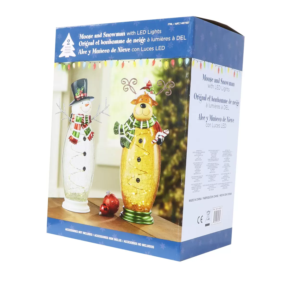 Buy Crackle Glass Snowman & Moose Box Image at Costco.co.uk