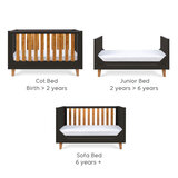 Tutti Bambini Como Cot with Sprung Mattress, Slate Grey and Rosewood