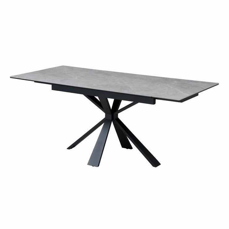 Jordan Ceramic Extending Dining Table + 6 Grey Chairs, Seats 6-8