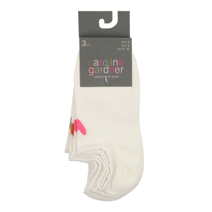 Caroline Gardner Ladies Trainer Sock 6 Pack in White