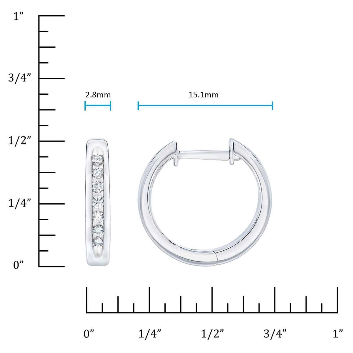 Round Brilliant 0.12 ctw Diamond 14kt Gold Channel