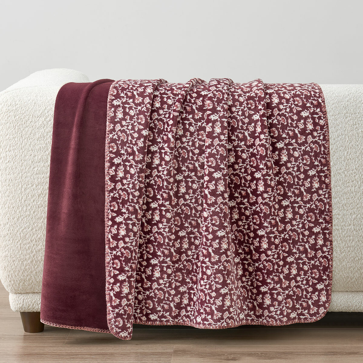 Casual Living Reversible Burgundy Plush Throw, 127 x 177 cm Casual Living Reversible Burgundy Plush Throw, 127 x 177 cm