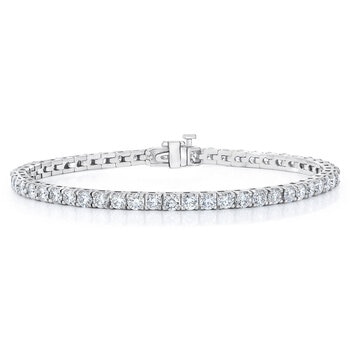 3.00ctw Round Brilliant Cut Diamond Tennis Bracelet, 18ct White Gold