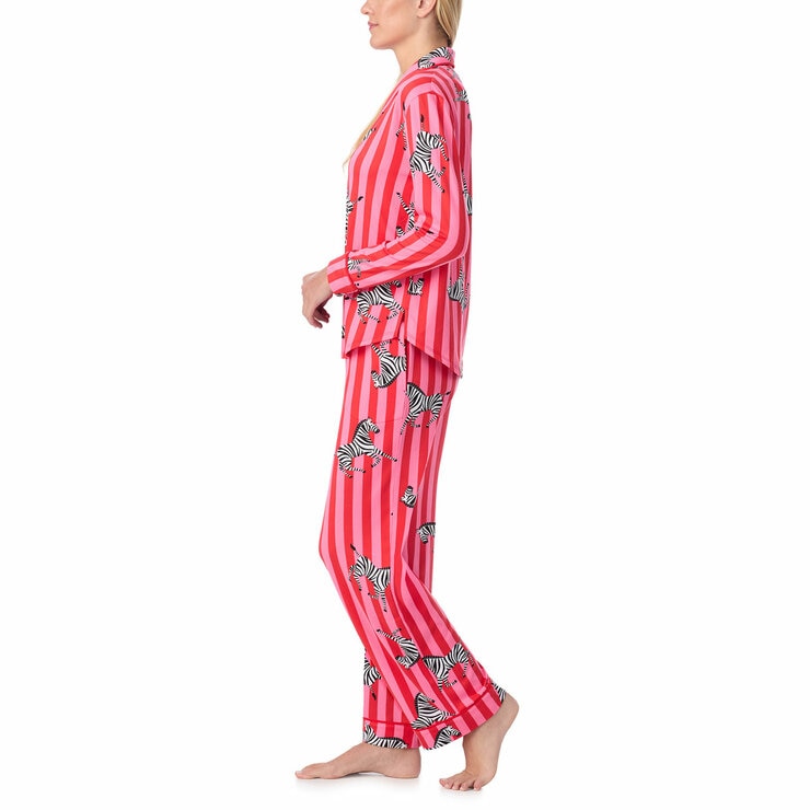 Room Service Ladies Notch Collar PJ Set in Zebra