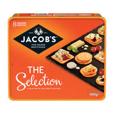 Straight on shot of Jacobs Crackers box in orange box