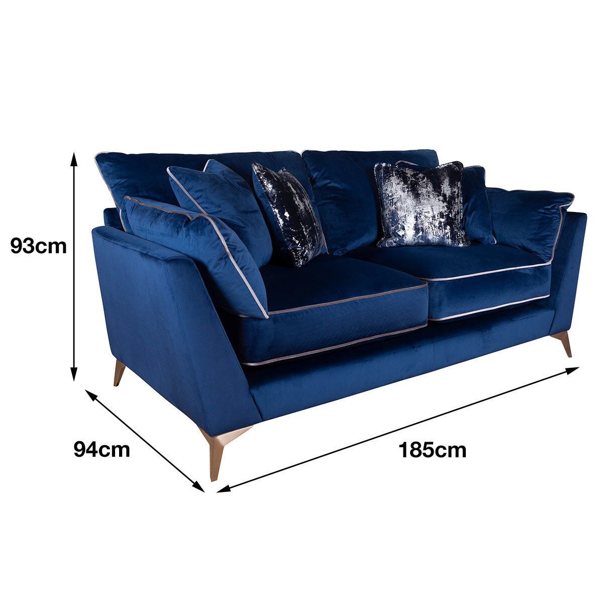 Roko Blue Velvet 2 Seater Sofa Costco UK