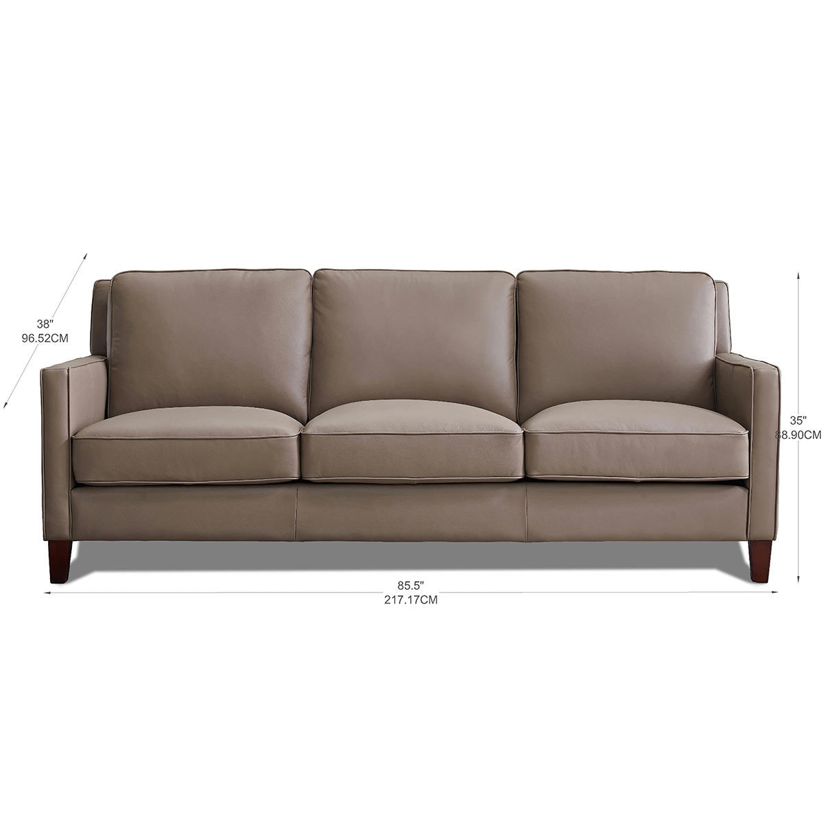 West Park 3 Seater Taupe Leather Sofa Costco UK