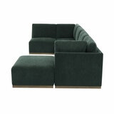 Henredon Murphy Green 6 Piece Modular Fabric Sofa