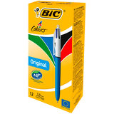 Bic 4-Colours Ballpoint Pen (Blue/Black/Red/Green) - Pack of 12